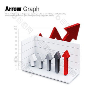 简洁箭头渐变商务数据柱状图图片