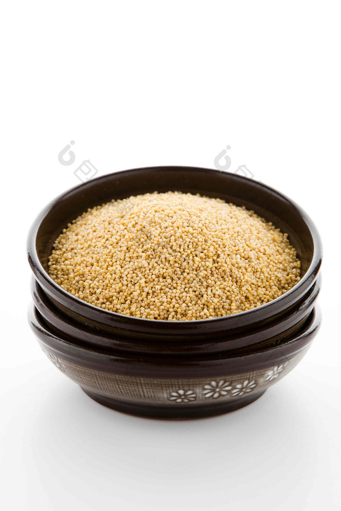 粮食碗狐尾草小米食物细节摄影图