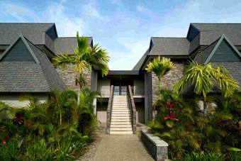 斐济岛别墅风景摄影图