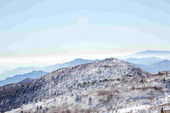 Deogyusan山雪景冬天