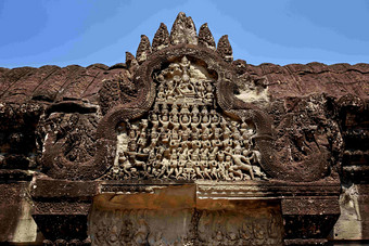 Angkor窟柬埔寨佛像膜拜建筑摄影图