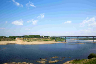 海河栈桥小岛风景摄影图