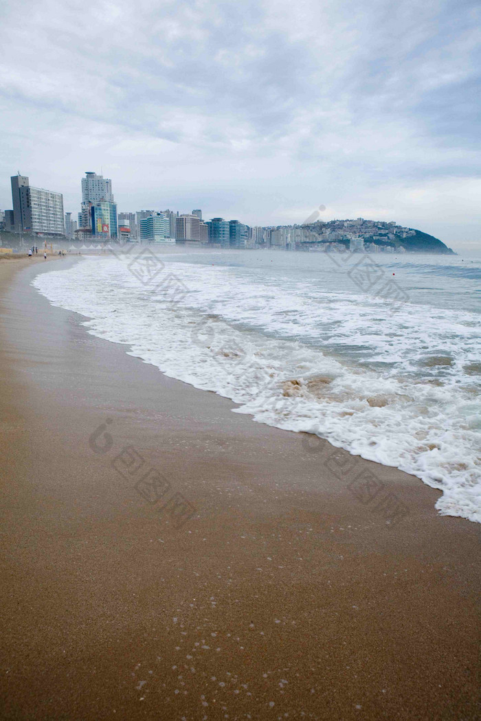 韩国海云台海滩海边旅游