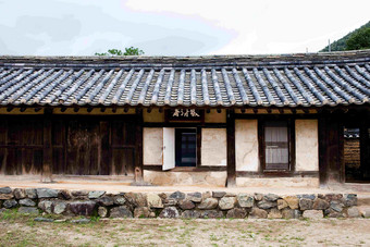 韩国老式房屋建筑体系摄影图
