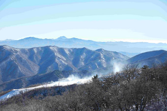 Deogyusan山雪景户外