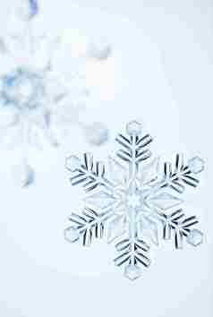 雪花冬天水晶透明美丽晶体特写图