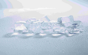 水晶般清澈的冰块背景摄影图