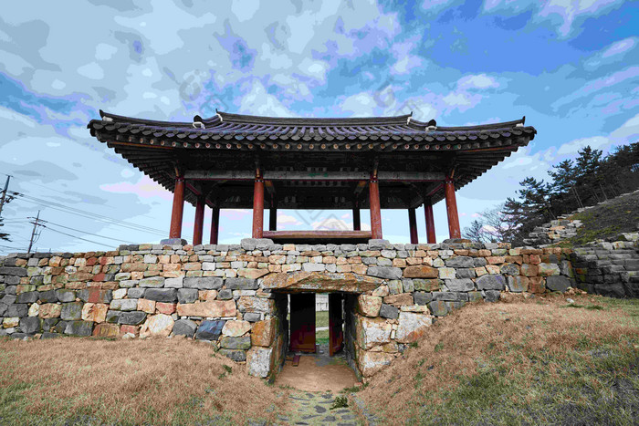 Anheungseong堡垒山墙