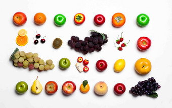 柿子<strong>水果</strong>各种食物摆拍摄影图