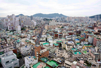 釜山房子购物中心鸟瞰摄影图
