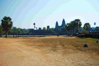 莫高窟宝塔柬埔寨寺庙公园景观摄影图