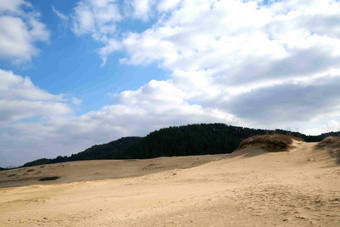 沿海沙丘天空摄影图