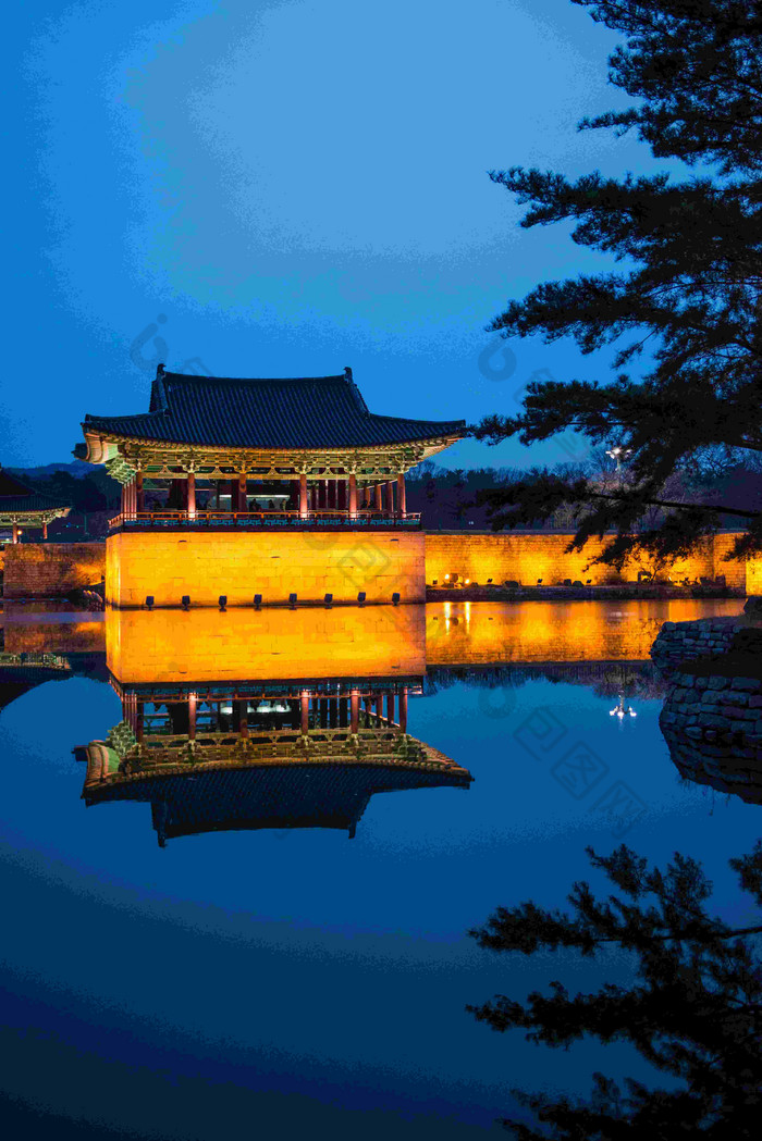 Anapji池塘体系结构Gyeongjusi