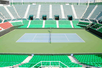 网球法院首尔体育场观众席宏观摄影图