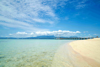 斐济海滩旅行沙滩风景摄影图