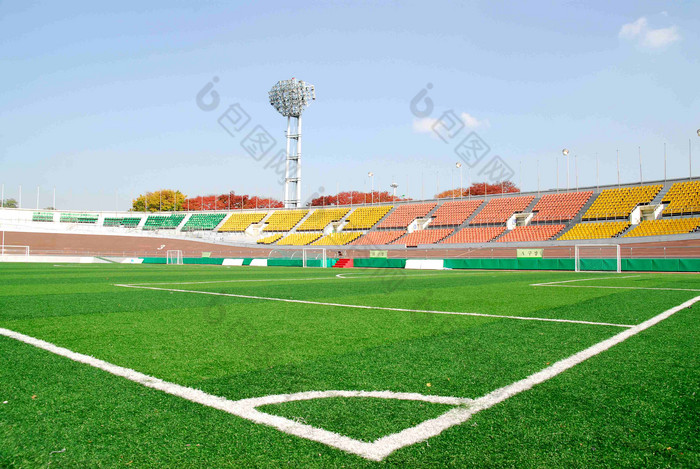韩国奥运公园足球体育场景观摄影图