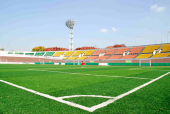 韩国奥运公园足球体育场景观摄影图