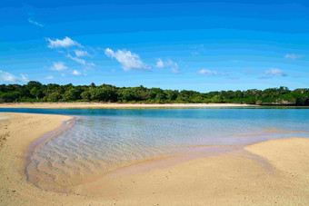 海滩<strong>斐济</strong>岛屿绿洲森林屏障风景摄影图
