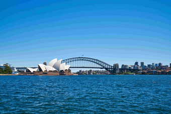 港口桥建筑著名悉尼歌剧院景观摄影图