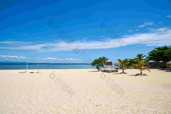 斐济海滩夏天椰子树风景摄影图