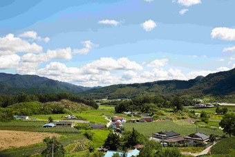 小镇农场农村天空