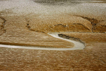 河道<strong>泥土</strong>自然景观摄影图