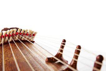 伽倻琴韩国竖琴仪器细节摄影图