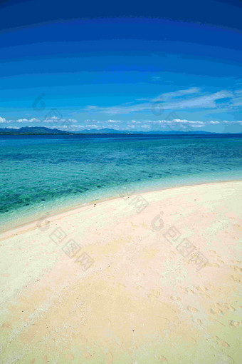 斐济假期旅游蔚蓝大海<strong>金色</strong>沙滩摄影图