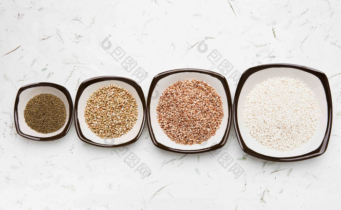 粮食碗荞麦小米各色食物摄影图