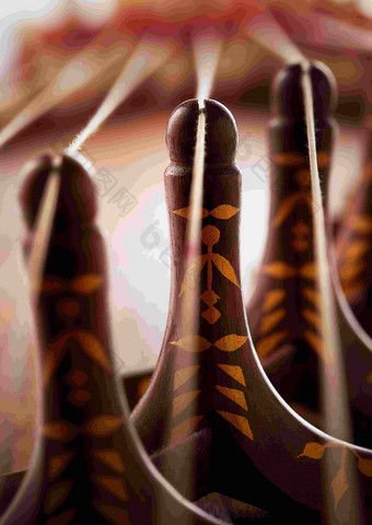 伽倻琴韩国竖琴古筝放大细节摄影图