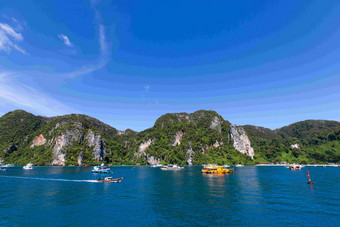 船岛屿普吉岛海峡风光摄影图