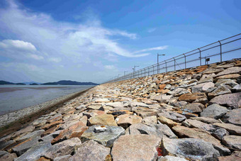 路堤防浪堤海堤岩石