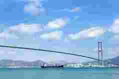 拱形吊桥连江大桥风景摄影图