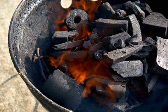 木炭热能源煤炭燃烧火焰摄影图