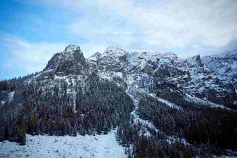 奥地利雪景场景山