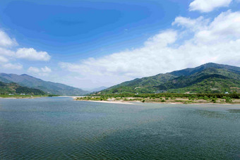 青山绿水山峡大坝风景摄影图