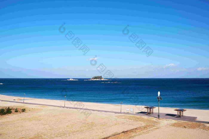 蓝色大海天空沙滩海景