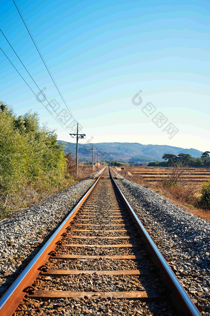 火车旅行老式轨道铁路风景摄影图