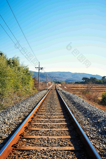 火车旅行老式轨道铁路<strong>风景</strong>摄影图