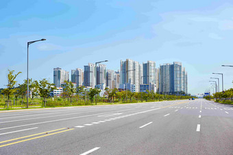 韩国城市街道风景摄影图