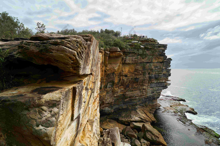 海湾岩石天然风景摄影图