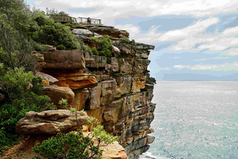 海湾岩石峭壁<strong>风景</strong>摄影图