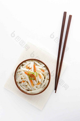 韩式餐具碗筷土豆条蔬菜摆拍摄影图