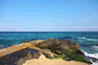 海边礁石岩石小岛