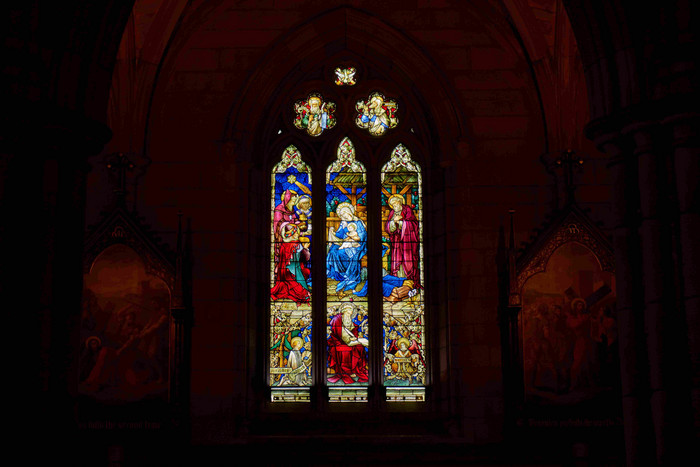 圣玛丽的大教堂天主教窗花摄影图