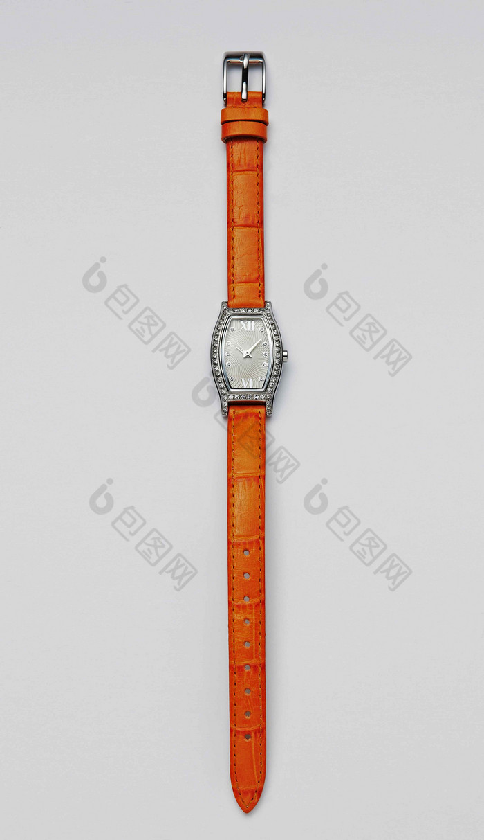 橙色的手表静物摄影图