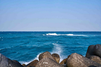 防浪堤海堤海洋济州岛