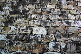 堡垒小镇城堡石头墙壁细节摄影图