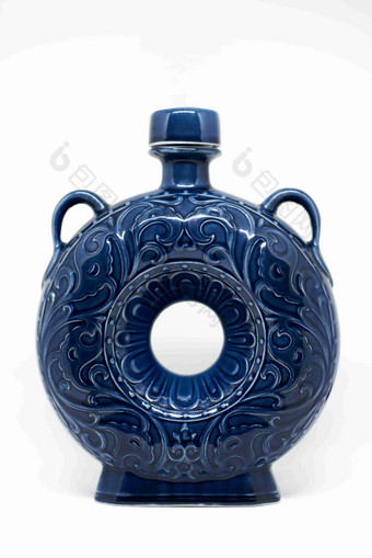 陶瓷蓝色花纹酒壶