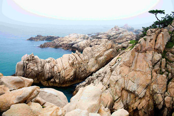 公园<strong>岩石</strong>韩国蔚山礁石群风景摄影图